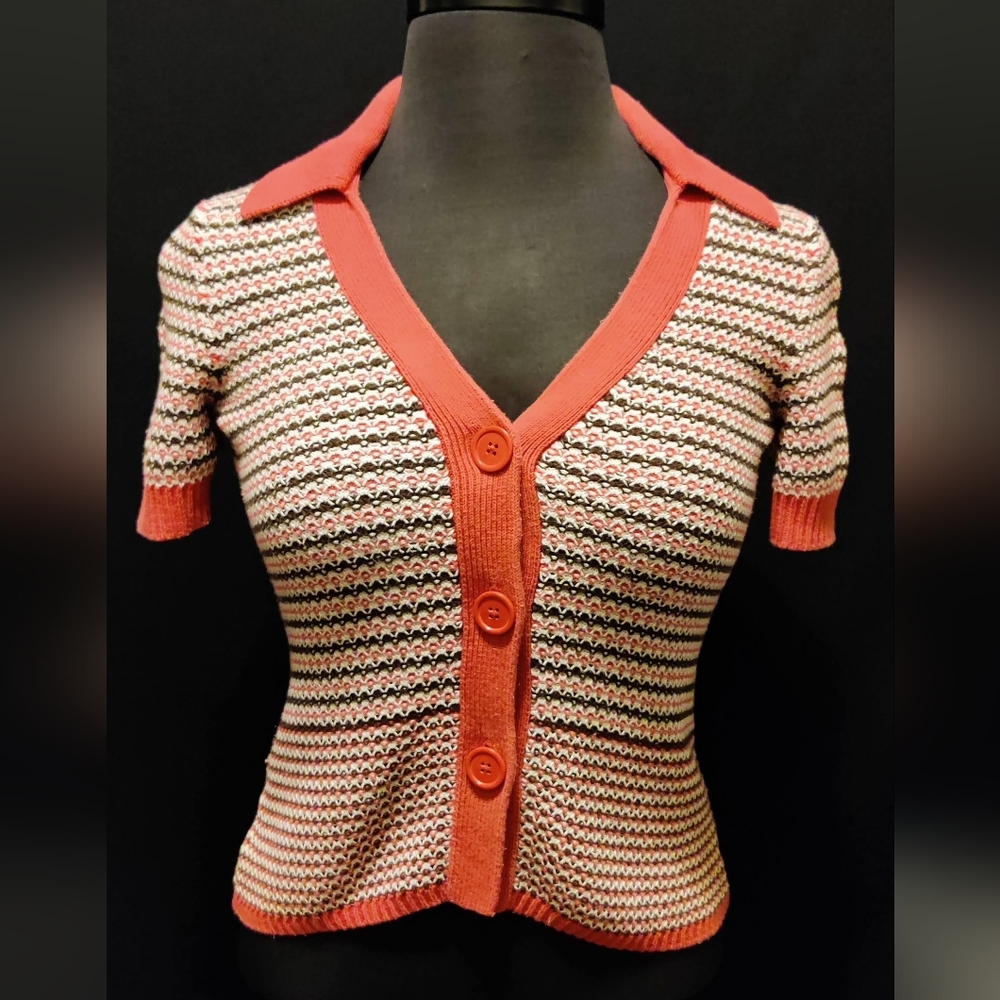 Bnwot (M) Izod like warmer weather textured sweater w/vibrant colors & buttons